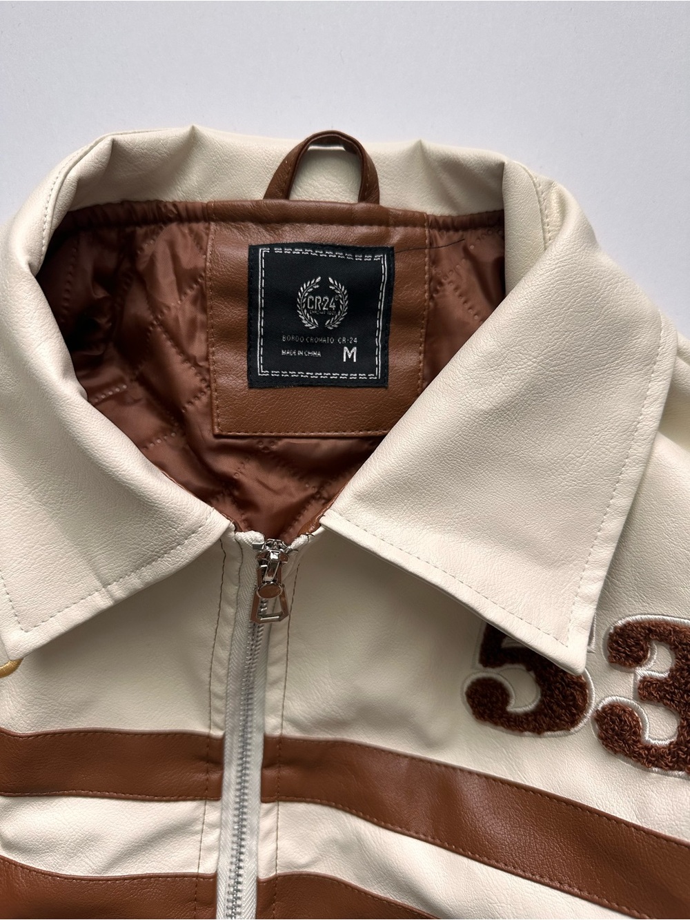 Auto Club Rally Brown & Cream Men's Racing Jacket - Picture 4 of 6